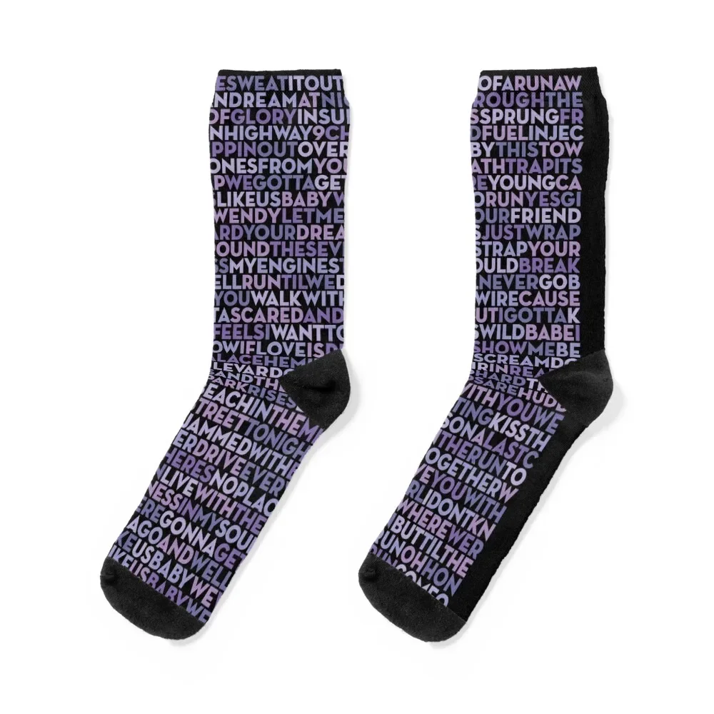 

Born To Run - Bruce Springsteen (lyrics) v.9 Socks japanese fashion essential Hiking boots Soccer Woman Socks Men's