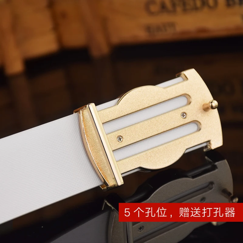 Fashion Brand White V Letter Belt Men Slide Buckle Designer Classic Luxury Belt Jeans Casual High Quality Cintos Masculinos - Image 5