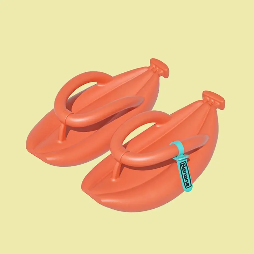 1 Paar Sommer-Hausschuhe, Cartoon, rutschfest, Stoßdämpfung, dicke Sohle, zum Gehen, weich, für Zuhause, Paar, lustige Bananen-Flip-Flops – Detail 13