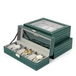 New PU Leather 2023 Watch Box 3/6/10/12 Girds  Watch Case Storage Box Watch Holder Box Organizer Watch Display Box