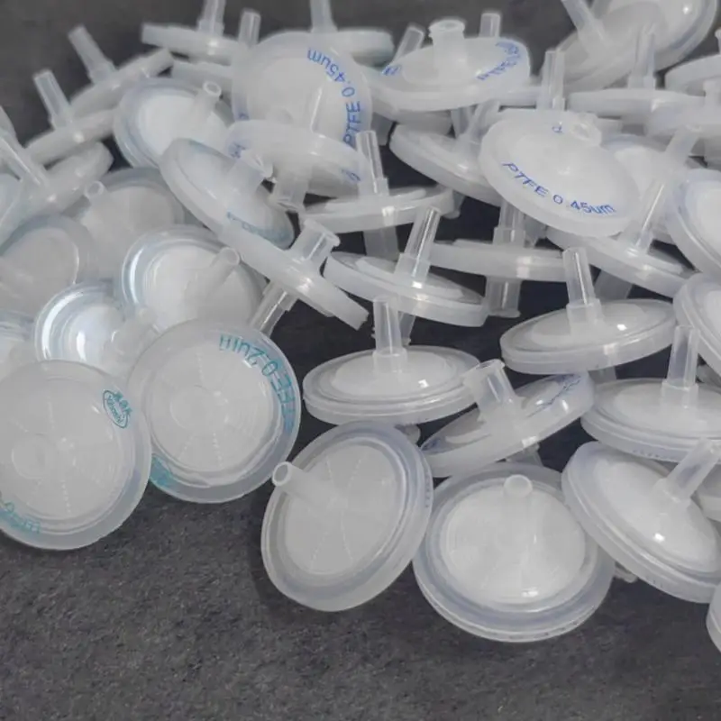 20 sztuk/partia 13mm 25mm Jednorazowe Mikro Filtry do Próbek z Membraną Hydrofobową PTFE 0,2/0,45um do Kromatografii Cieczowej w Laboratorium — zdjęcie produktu 5