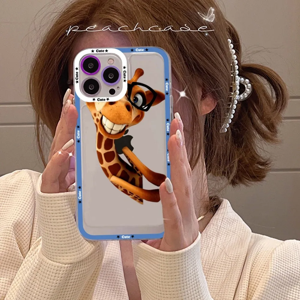 Cute Cartoon Animal Giraffe Phone Case For Samsung S 20 S 21 S 22 S 23 lite plus ultra Mobile Cover