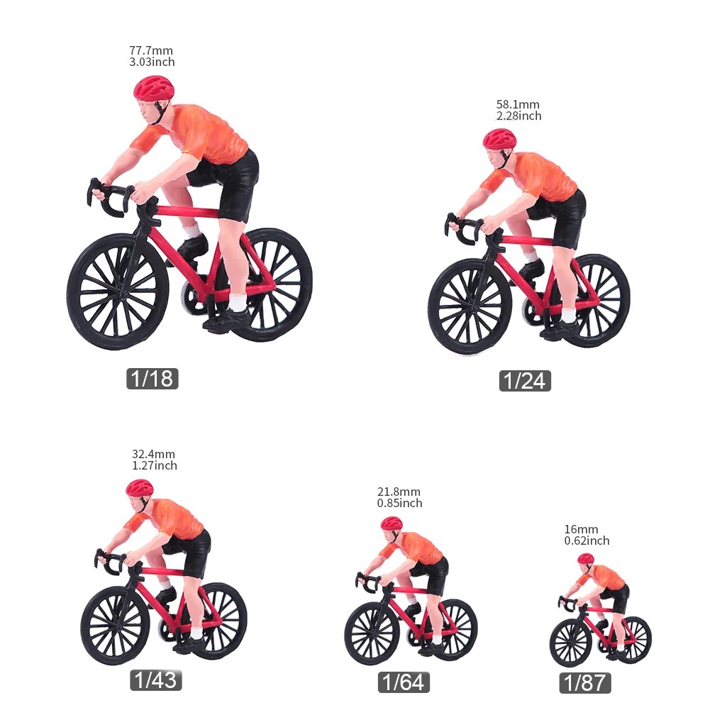 1/87 1/64 1/43 1/24 1/18 Anime Characters Bicycle Race Cyclist Scene Figure Model Miniature Dolls Toy For Collection