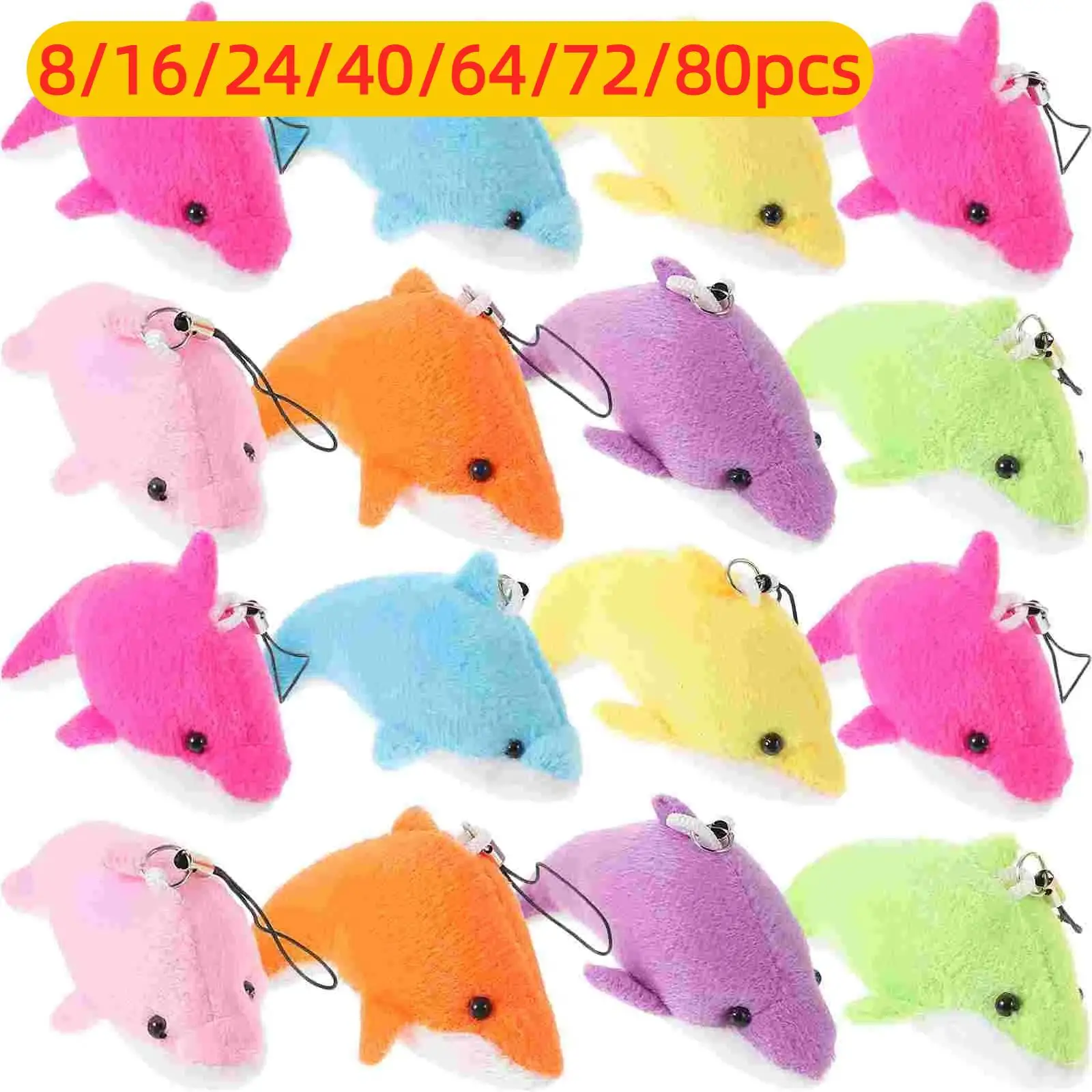 8-80 pçs golfinho chaveiro pingente de pelúcia adorável chaveiro figura realista material premium chaveiros elegante