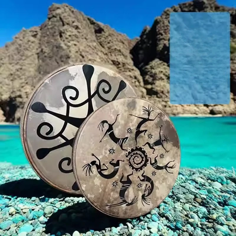 شفاء الشاماني طبل جلد الغنم الطبيعي شامان الطبول اليوغا التأمل الكبار الأطفال طبلة يدوية قرع الآلات الموسيقية