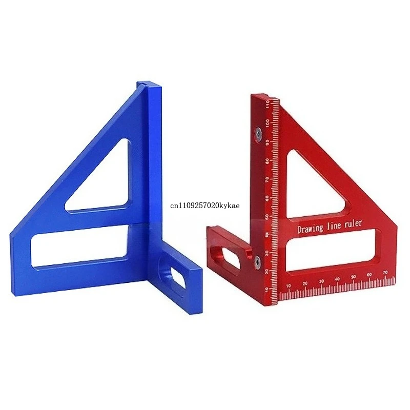 Woodworking square ruler, angle gauge, aluminum oblique triangle ruler, 3D multi angle 45/90 degree layout measuring ruler
