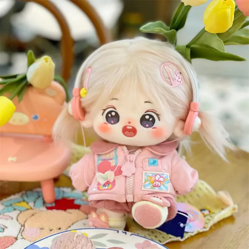 20cm white hair Kawaii Plush Cotton Doll Idol Stuffed Super Star Figure Dolls No Attribute Fat Body Can Change Clothes toys Gift