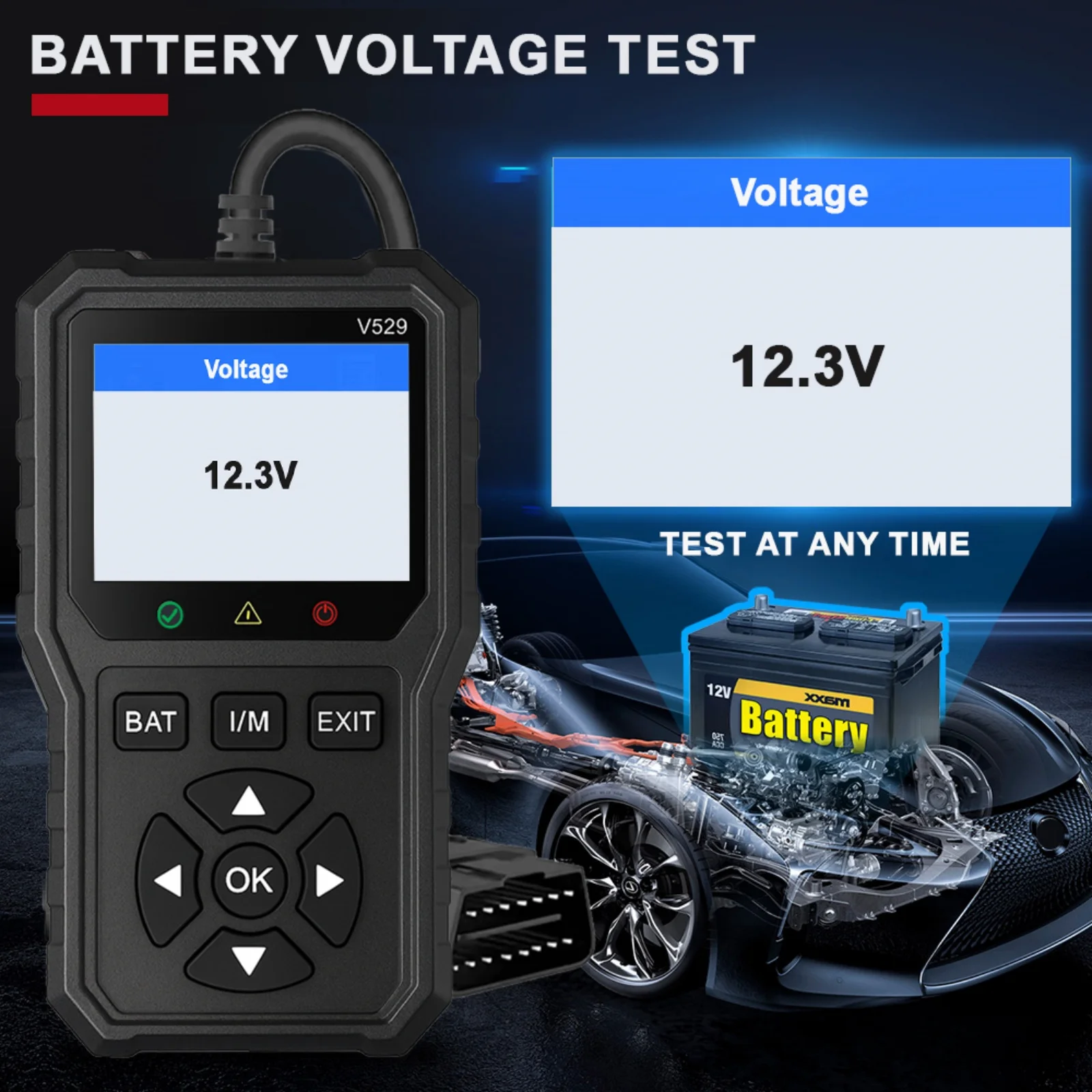 2025 سيارة جديدة obd2 الماسح الضوئي أداة تشخيصية رمز القارئ كامل obdii التشخيص FOXSUR V529 بطارية الجهد اختبار البيانات في الوقت الحقيقي