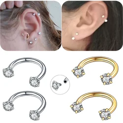 Piercing de herradura de cristal de acero inoxidable, Piercing de tabique, aro de hélice Daith, pendiente de nariz, joyería corporal, 1 piezas