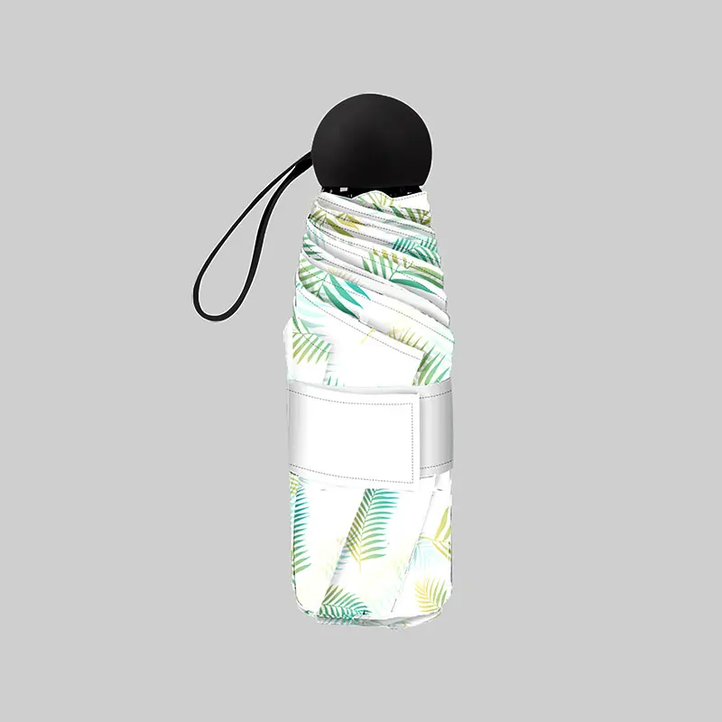 1pcs Mini folding Umbrella Mimosa Print ultra light portable compact summer gift uv protection rain Capsule Umbrella Ladies