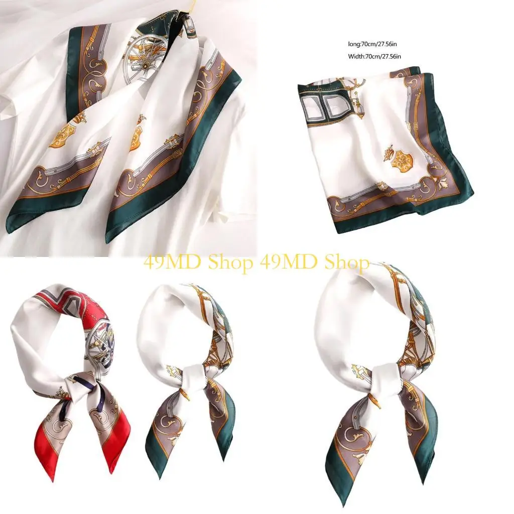 

49MD Women's Fashion Silk Neck Scarf Breathable Head Wrap for Enhancing Everyday Wear