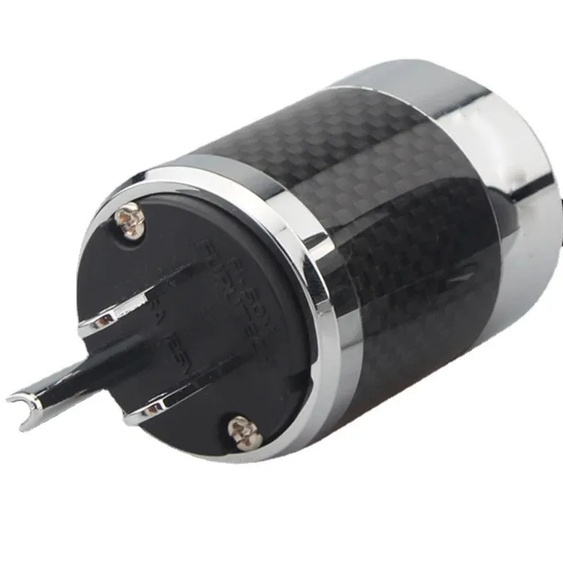 Hi-End-Steckdose FI50 Schwarz Carbonfaser Rhodiniert mit Dichtung EU US Standard AC-Strom IEC-Buchse Hi-Fi US AC-Netzstecker – Detail 4
