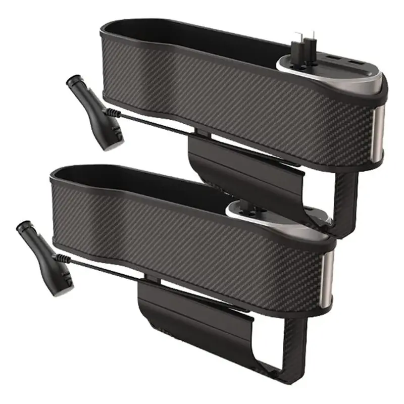 

Органайзер-наполнитель для автомобильных сидений AEE5 с подстаканником, органайзер для передних сидений автомобиля с 2 USB-портами, боковой карман на консоли (2 шт.)