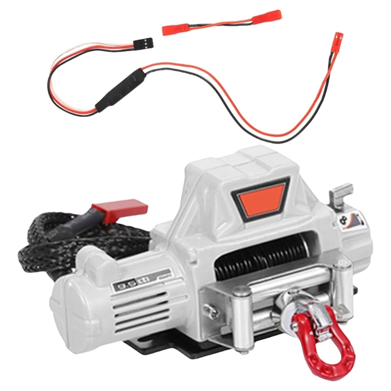 Electric Winch Set with Control Wire Front Bumper Rescued Winch Single Motor Winch for Hobby Remote Control Offroads