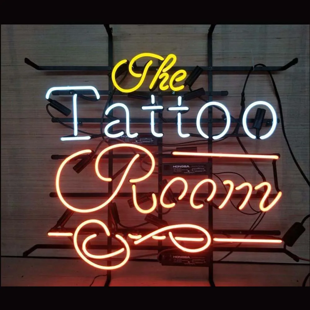 

The Tattoo Room Neon Light Sign Custom Handmade Real Glass Tube Body Piercing Beauty Advertise Room Decor Display Lamp 17"X17"