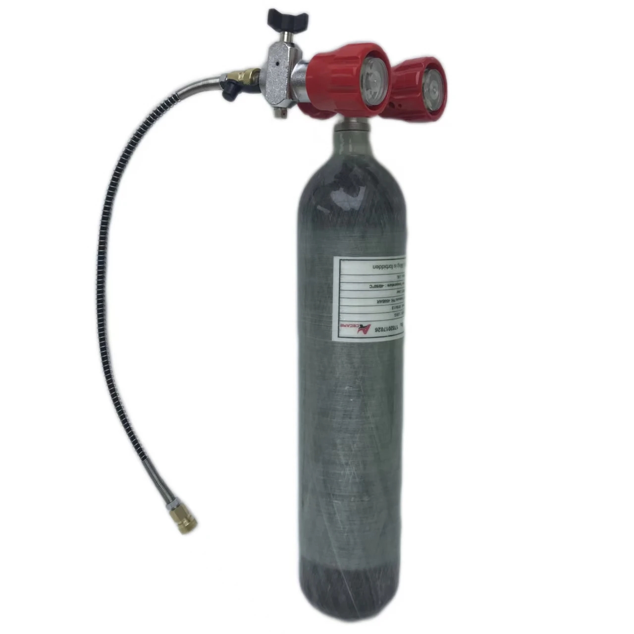 ACECARE 4500Psi 300Bar 2L Carbon Fiber Cylinder High Pressure Air Tank HPA Fill Station Regulating Valve Scuba Diving M18*1.5
