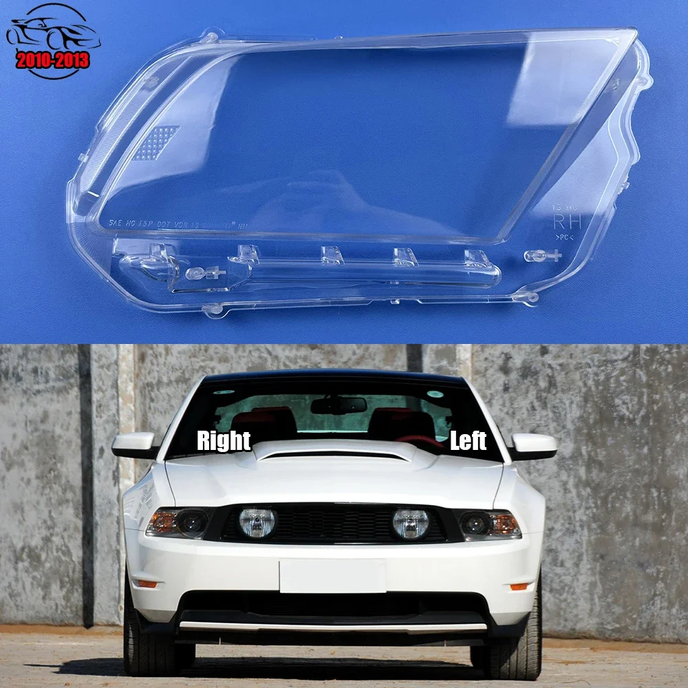 

For Ford Mustang 2010-2013 Headlight Lamp Shade Special Transparent Lampshade Shell Headlamps Cover Plexiglass