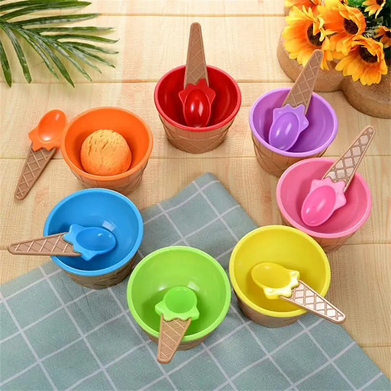 4pcs Color Ice Cream Spoon Cute Pudding Spoon Dessert Spoon Tableware Creative Children's Spoon Tasting Scoop Ice Cream Tools