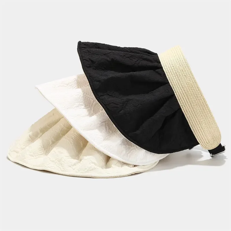 Summer Cotton Solid Visors Baseball Cap Adjustable Sun Protection Cap For Girl and Women 09