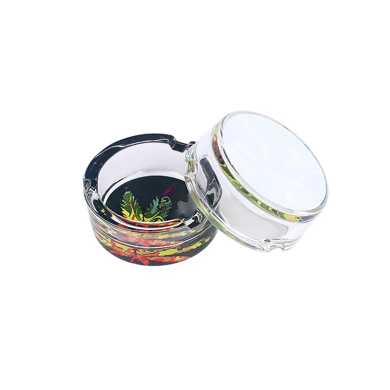 Creative promotional gift sticker ashtray cartoon pattern ashtray thickened glass ashtray