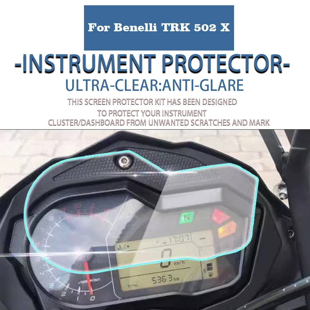 Película de protección contra arañazos para tablero de motocicleta, pegatina para pantalla de velocímetro, compatible con Benelli TRK 502 X 502X TRK502X TRK502