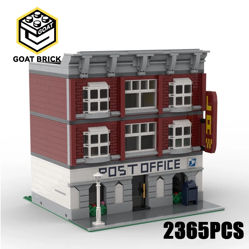 

New Moc Building Blocks Post Office Modular Building Technology Modular Bricks Model Gifts Christmas Toys DIY Sets Assembly！
