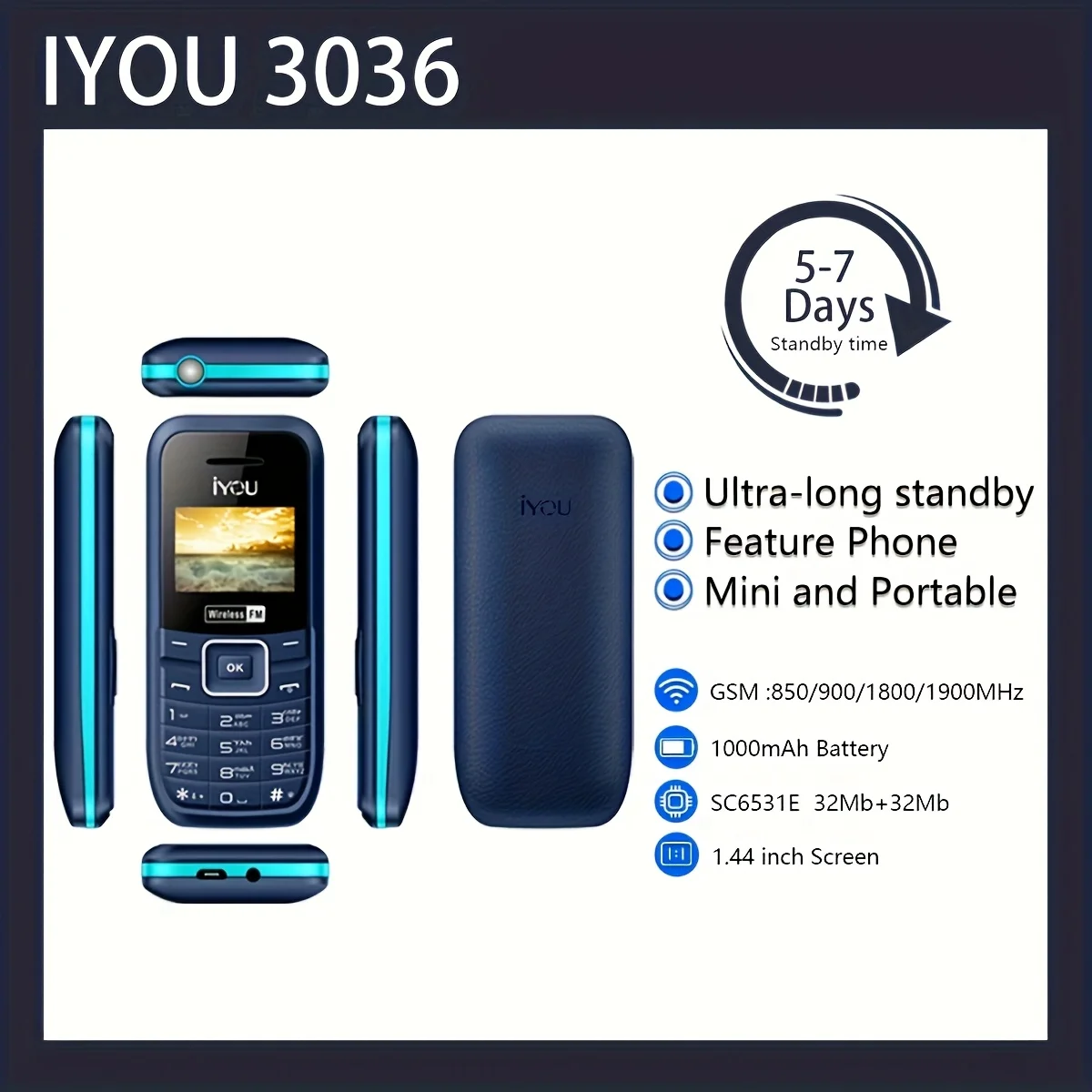 【استعداد طويل للغاية + حجم كبير جدًا 】 وظيفة الاستعداد المزدوج بشريحتين وشاشة احتياطية مقاس 1.44 بوصة/هاتف لكبار السن #3