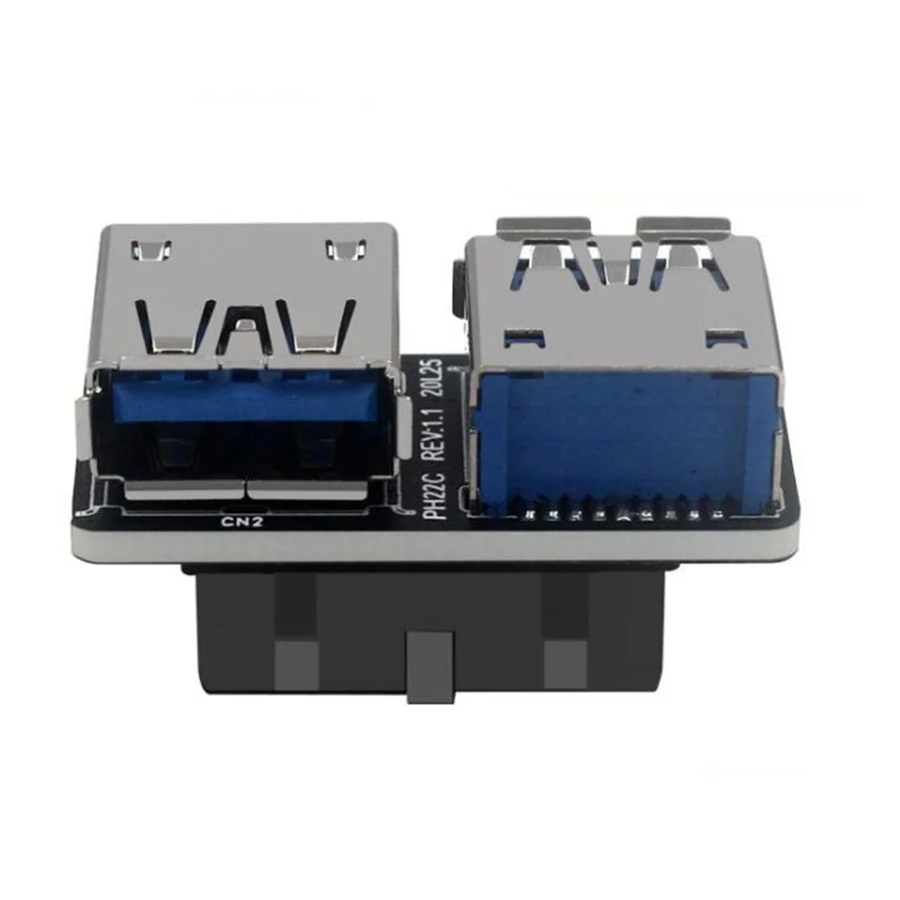 20Pin to Dual USB3.0 Adapter Connverter Desktop Motherboard 19 Pin/20P Header to 2 Ports USB a Female Connector,PH22C