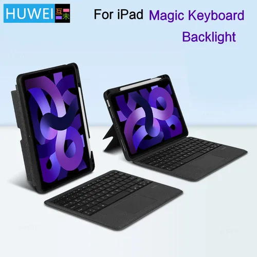 HUWEI teclado inteligente mágico para iPad 10,2 pulgadas 9th 8th 7th Pro 11 12,9 Air 5th 4th Air3 10,5 funda magnética de voz en español ruso