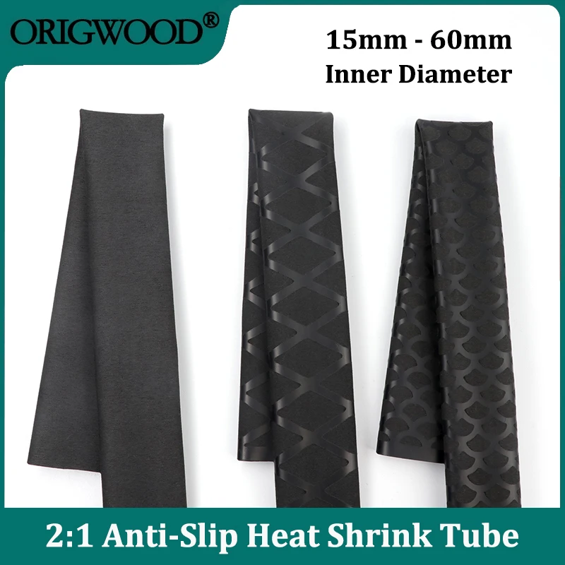 

Anti-Slip Heat Shrink Tube Black DIY Electrical Non-slip Insulated Sleeve For Fishing Rod 15/18/20/22/25/28/30/35/40/45/50/60mm