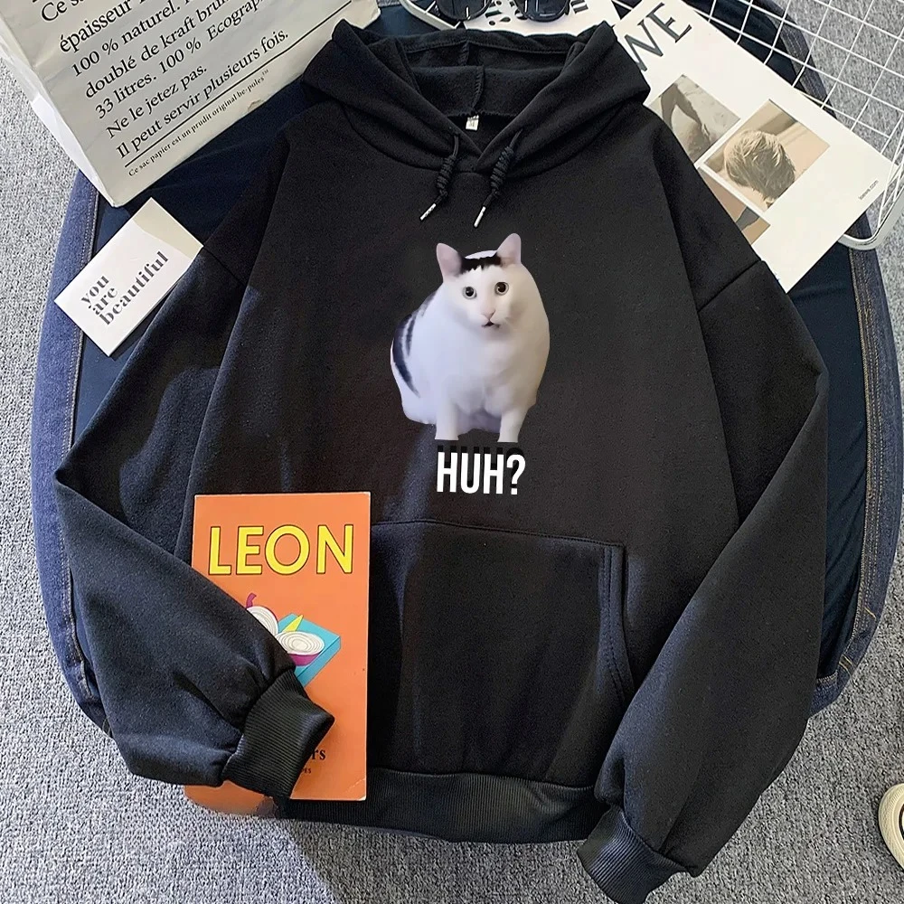 Meme Cats Herren-Kapuzenpullover mit langen Ärmeln, Pop Funko-Grafikdruck, bequemer, lässiger Kapuzenpullover