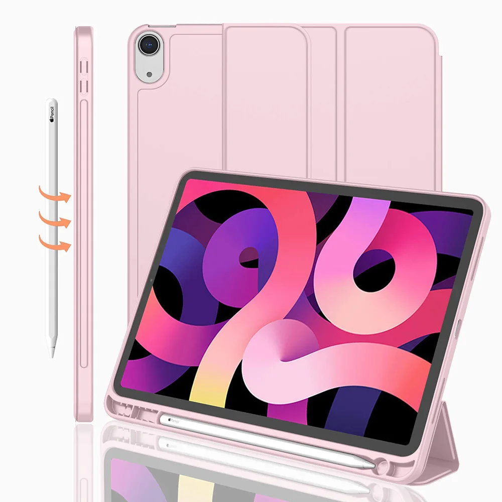 

Новый трехскладной кожаный чехол для планшета Ipad Air 4 5 10,9 7/8/9 поколения 10,2 Ipad Pro11 чехол с защитой от падения со слотом для ручки