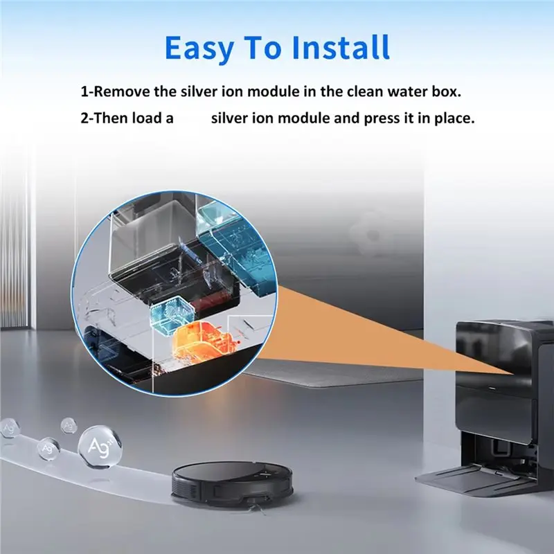 B43C For Roborock S8 Max V Ultra G20S Silver Sterilization Module Continuous Deodorization Parts Vacuum Home Cleaning