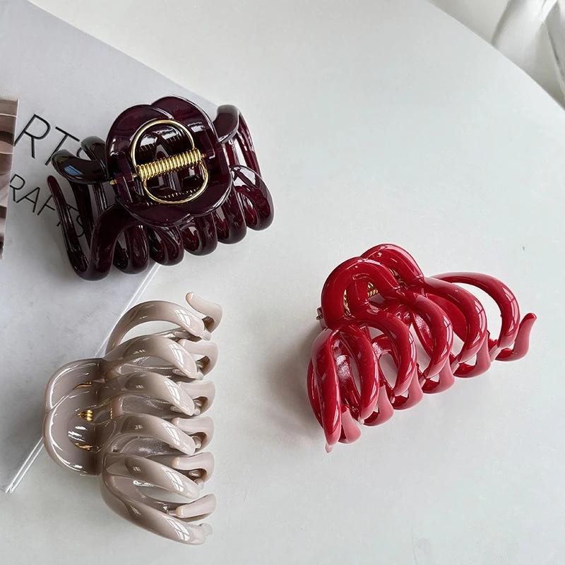 

Роскошная заколка для волос из смолы во французском стиле с объемом большого объема, многозахватным дизайном, увеличенной и глубокой шириной для женщин.