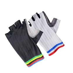 Guantes Ciclismo Mężczyźni Kobiety Pro Aero Rękawiczki rowerowe Team Light Half Finger Antypoślizgowe, odporne na wstrząsy rękawiczki do roweru szosowego