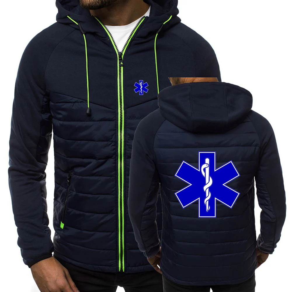 2023 EMT Paramedic Emergency Medical Autumn and Winter New Men Zipper Cotton Warm Comfortable Comfortable Down Jacket Tops