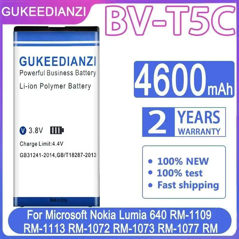

Mobile Phone Battery BV-T5C 4600Mah For Microsoft Nokia Lumia 640 RM-1109 RM-1113 RM-1072 RM-1073 RM-1077 RM BV T5C