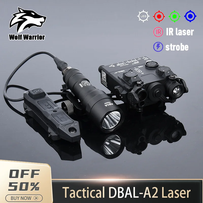 

WADSN DBAL-A2 Red Green Blue LED White light Laser point indicator M300A M600C Flashlight With dual control Pressure Switch