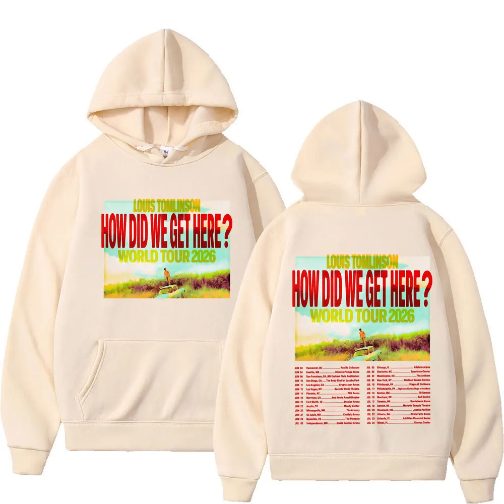 RapperLouis Tomlinson How Did We Get Here Tour 2026 Print Hoodie Men Women Looose Casual Fashion Sportswear Hip-hop Pullover