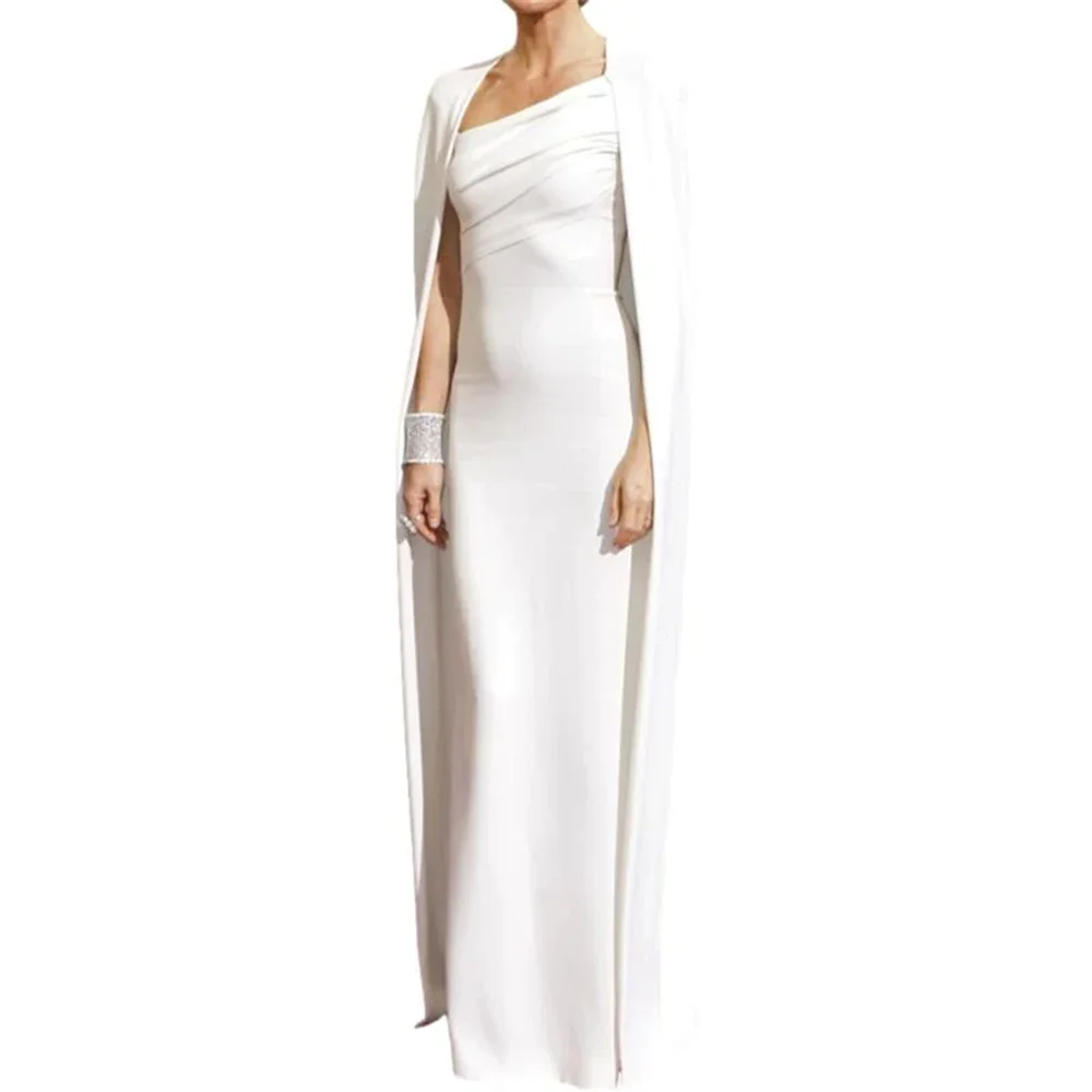 

LUNAFLEYA Pleat One Shoulder Sleeveless Mermaid Long Formal Evening Dress For Woman Floor Length Fashion Classy Prom Gown
