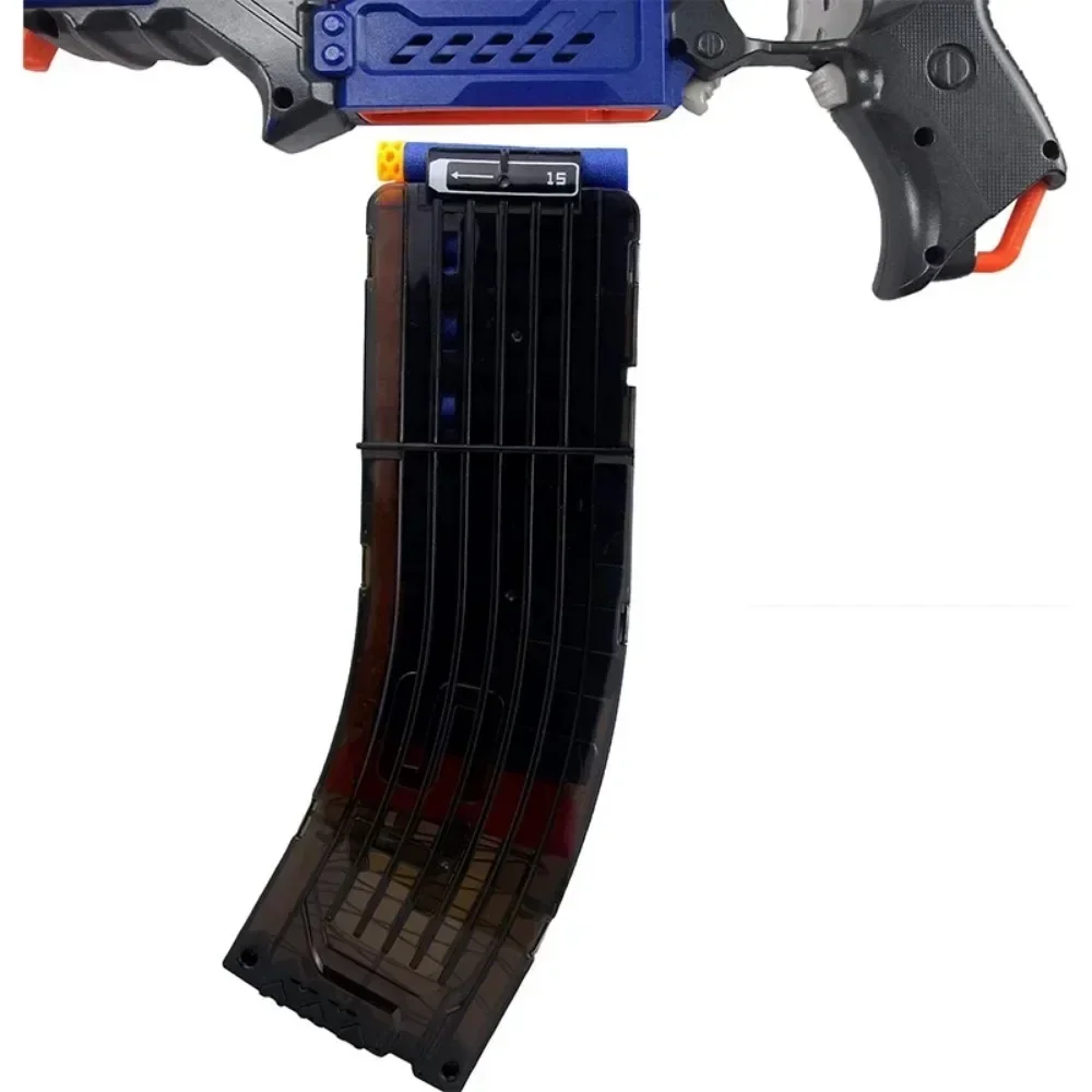 ナーフエリートマガジン用のクイックリロードクリップ,黒の湾曲したクリップ,柔らかい弾丸,おもちゃの銃,15ダーツ,1ピース,3ピース