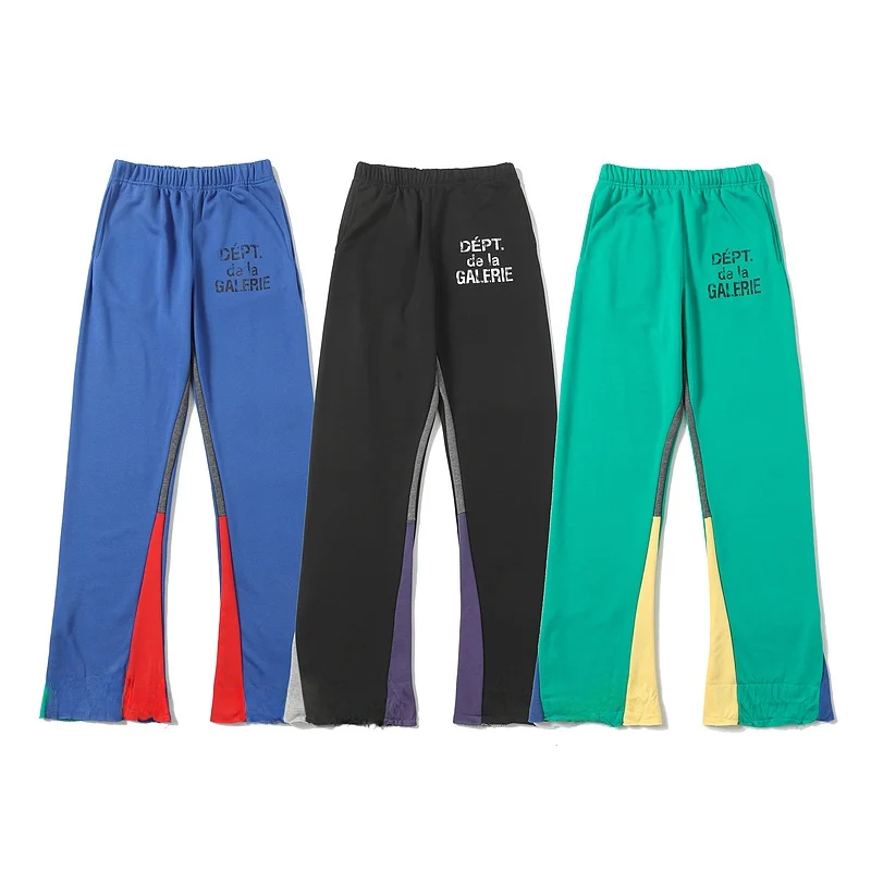 

Casual Wide Leg Pants High Street Spor Color Blo Hip Hop Loose Straight Micro Flared Trousers for Teen Boys Autumn Cotton