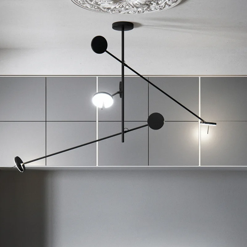 Imagem -02 - Nordic Designer Led Lustre Vários Rotatable Lustre Pendurado Lâmpada Sala de Estar Jantar Lustres Teto Lâmpada Iluminação