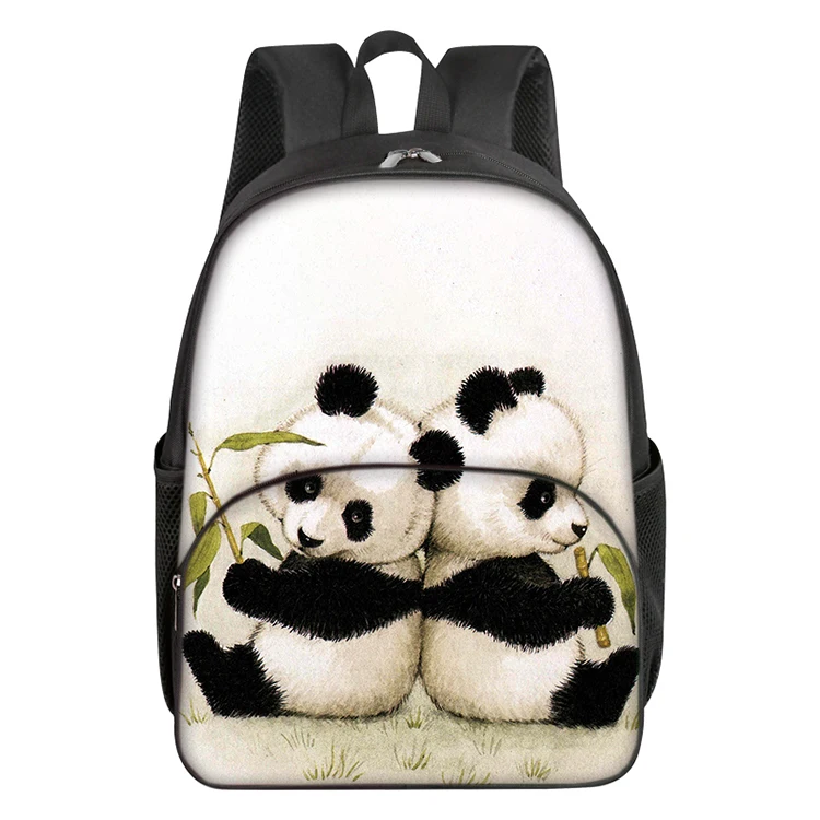 

Рюкзаки с милым рисунком панды и круглым передним карманом для мальчиков и девочек, лучшие подарки, школьная сумка с 3D мультяшным рисунком для детей
