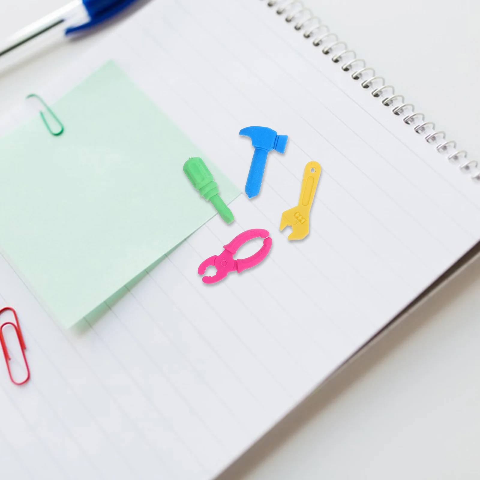 

20Pcs Unique Design Tool Shaped Erasers Colorful Pencil Top Erasers for Students and Teachers Classroom Must Haves