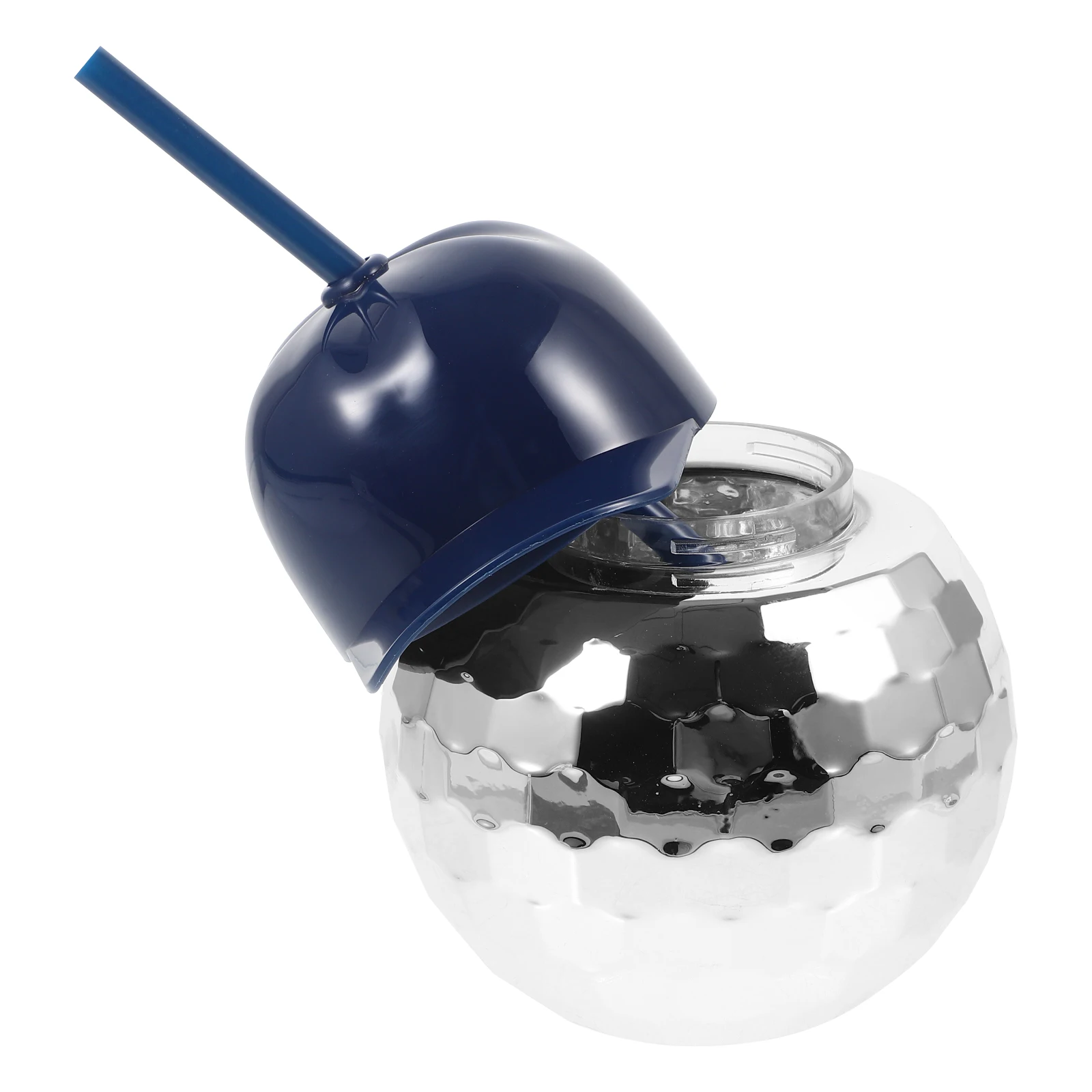 

Electroplated Straw Cup 600ml Cocktail Party Drink Accessory Disco Shaped Glass Cup Straw Cups Decorative Household