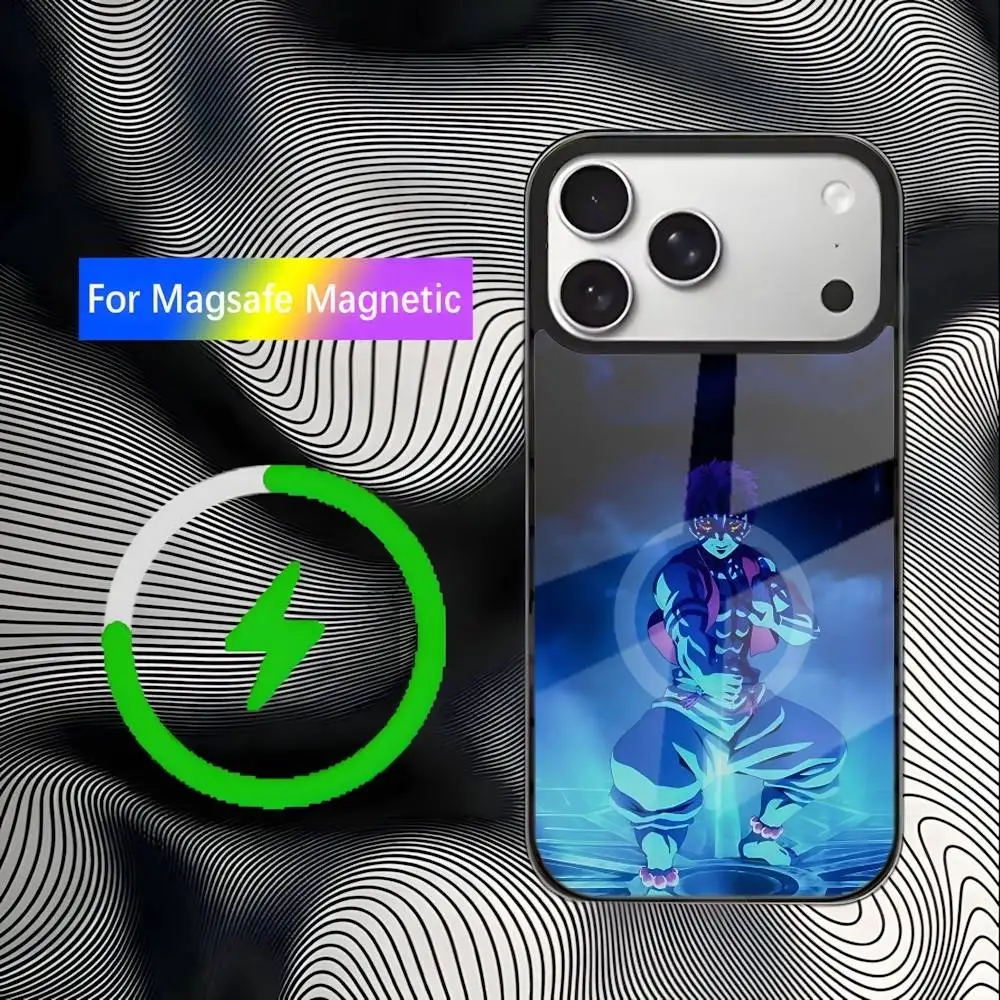 حافظة هاتف Akaza D-Demon S-Slayer لهاتف iPhone 17,16,15,14,13,12,11,Pro,Max,Plus,Mini,SE4,E شحن لاسلكي مغناطيسي Magsafe