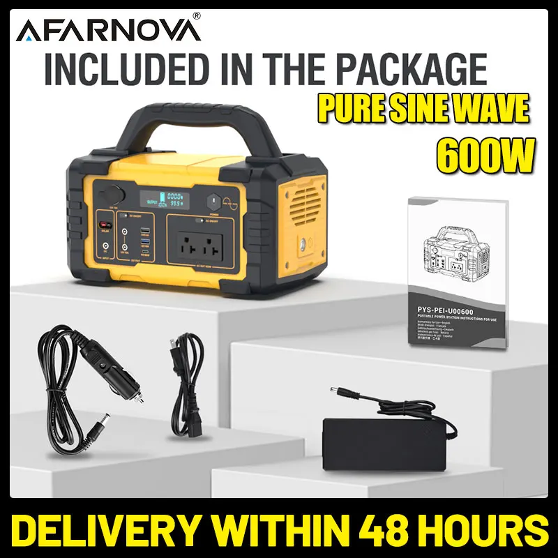 

Portable Power Station 600W, 655.2Wh 120V/60HZ AC Outlets for Outdoor Camping RV Home Home Emergency Outdoor Indoor