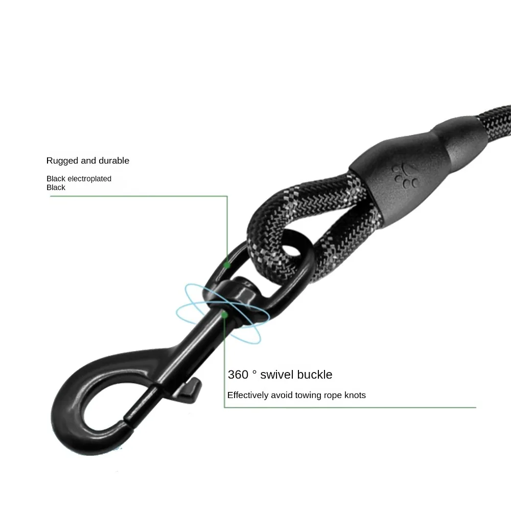 Laisse de dressage courte et confortable pour chien, laisse souple et résistante avec bandes réfléchissantes, laisse pour animaux de compagnie robuste et durable