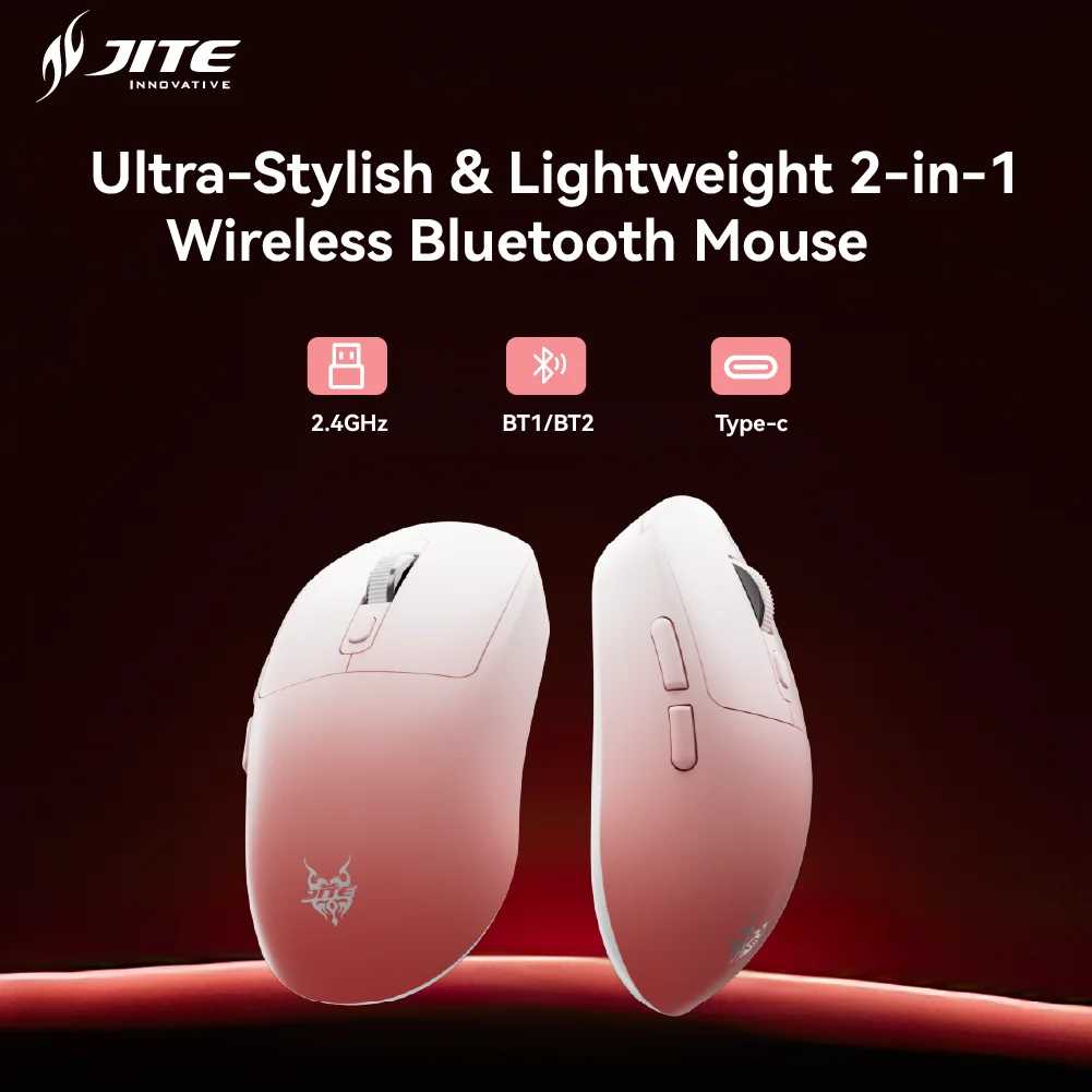 ماوس بلوتوث لاسلكي JITE T26، ماوس مريح صامت 2.4G، ماوس مكتب خفيف الوزن مع بطارية 500 مللي أمبير في الساعة لأجهزة الكمبيوتر المحمول والكمبيوتر الشخصي